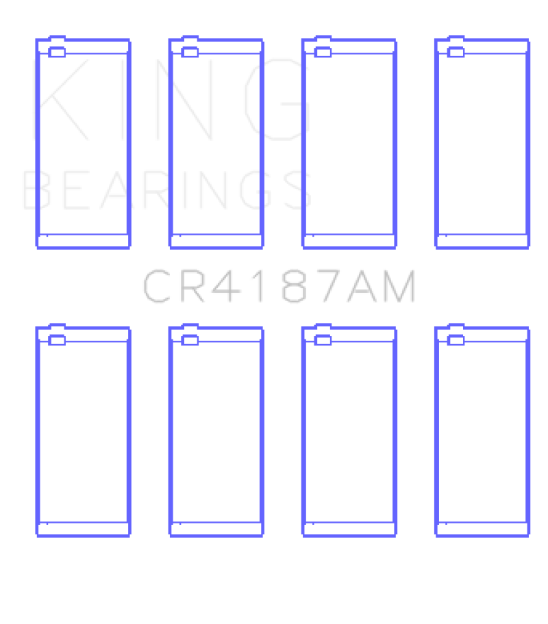 King Toyota 2LT/3L AM-Series 4 Pairs Connecting Rod Bearing Set - CR4187AM0.25