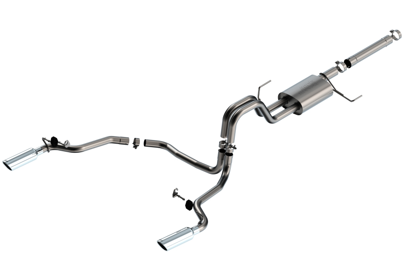 Borla 21-22 Ford F-150 Powerboost 3.5L V6 2WD & 4WD 4DR 3in, 2.25in S-TYPE Catback w/ Chrome Tip - 140903