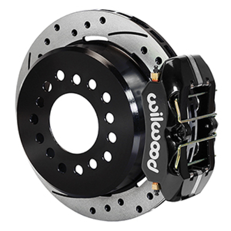 Wilwood Dynapro 12 Bolt Low-Pro Rear Kit w/ E-Brake 11in Drilled & slotted / 2.75-2.81in off - Black - 140-14400-D