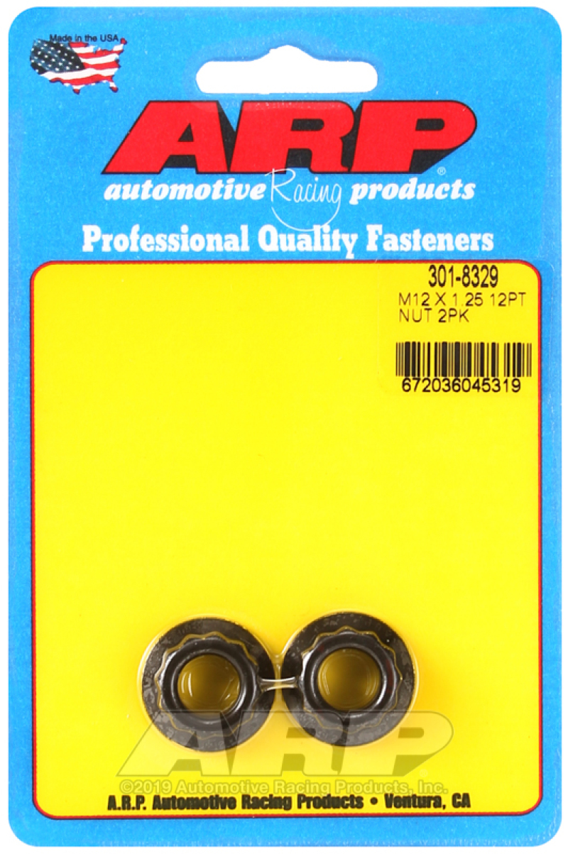 ARP M12 x 1.25 16mm socket 12pt Nut Kit (Pack of 2) - 301-8329