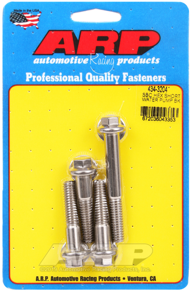 ARP SB Chevy Hex Short Water Pump Bolt Kit - 434-3204