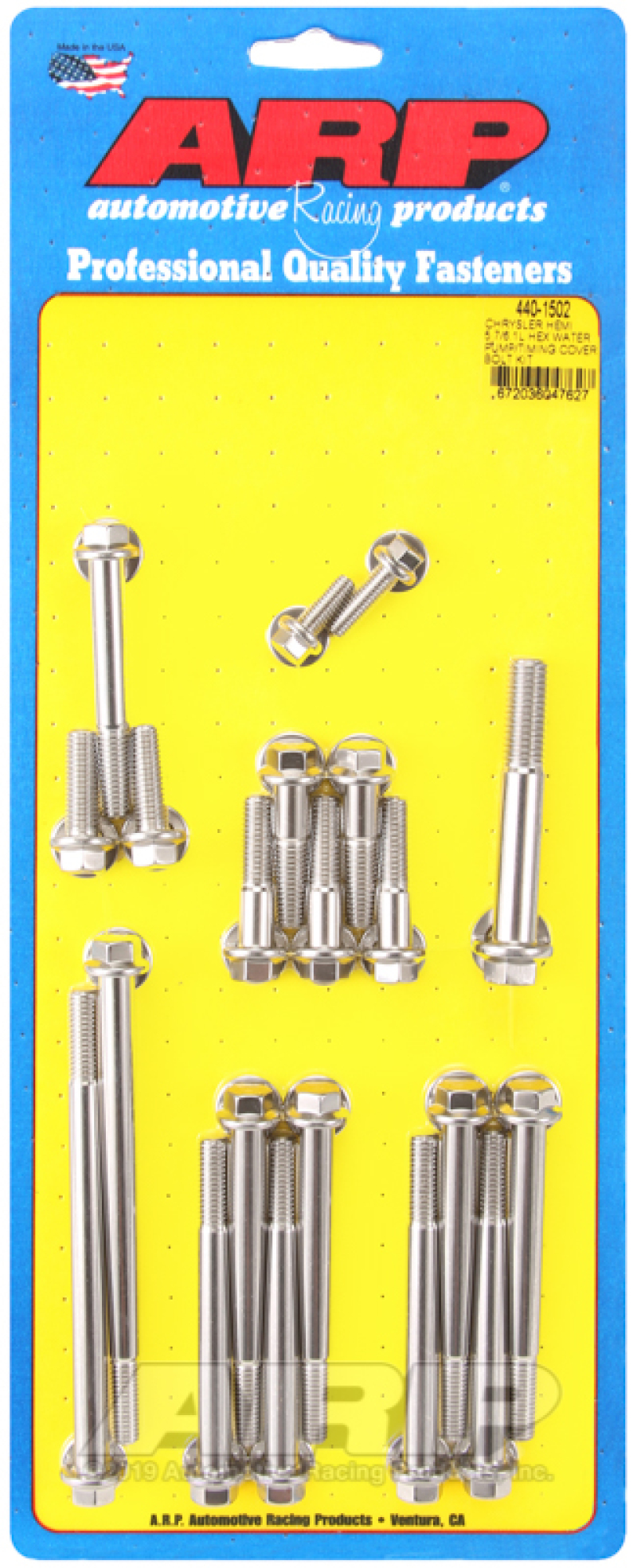 ARP Chrysler Hemi 5.7/6.1L Stainless Steel Hex Water Pump/Timing Cover Bolt Kit - 440-1502
