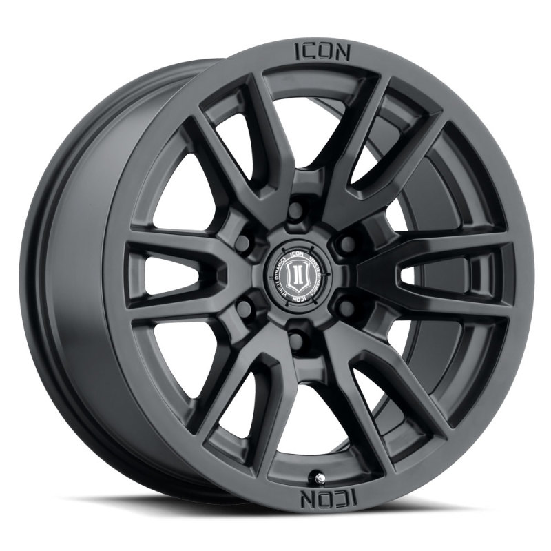 ICON Vector 6 17x8.5 6x5.5 25mm Offset 5.75in BS 95.1mm Bore Satin Black Wheel - 2417859057SB