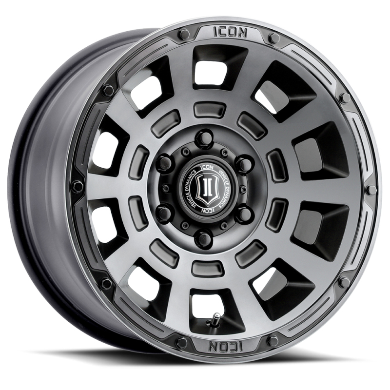 ICON Thrust 17x8.5 6x5.5 25mm Offset 5.75in BS 95.1mm Bore Smoked Satin Black Wheel - 2817859057SSBT