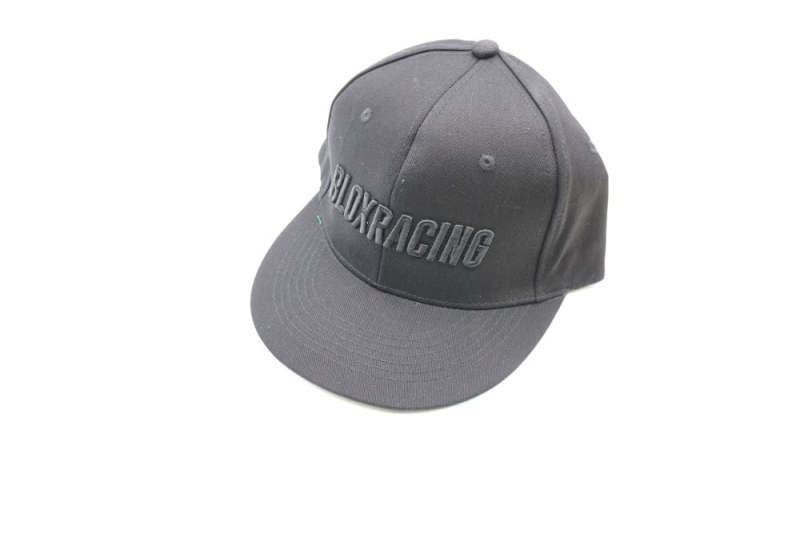 BLOX Racing Snapback Cap Black with Black Logo - Blox Racing - New Style Flat Bill - BXAP-00106