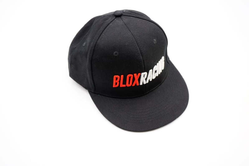 BLOX Racing Snapback Cap Black with Red and White Logo - Blox Racing - New Style Flat Bill - BXAP-00107