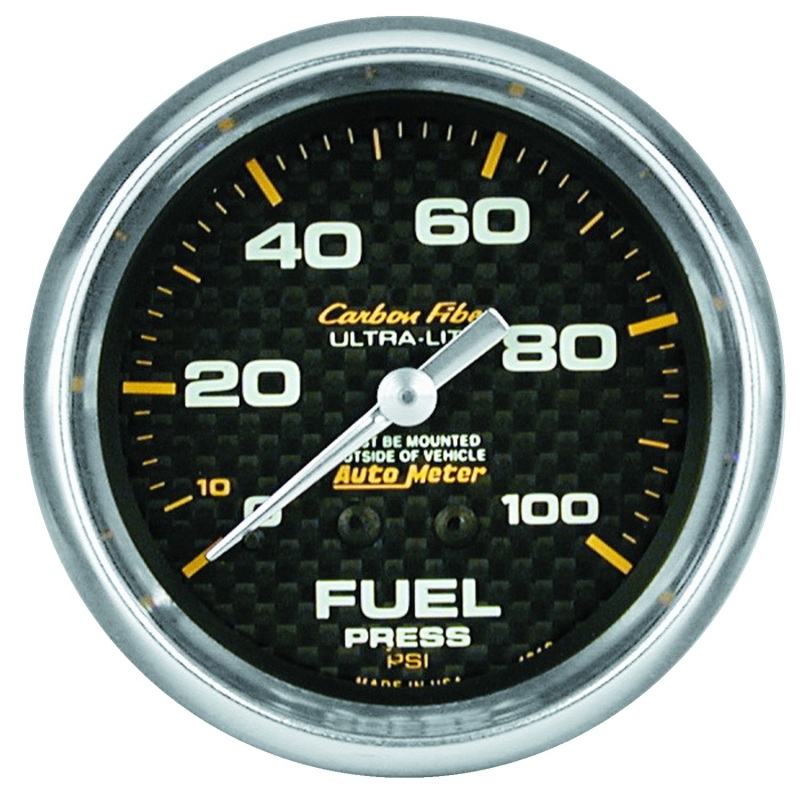 Autometer Carbon Fiber 66.7mm 100 PSI Mechanical Oil Pressure Gauge - 4812