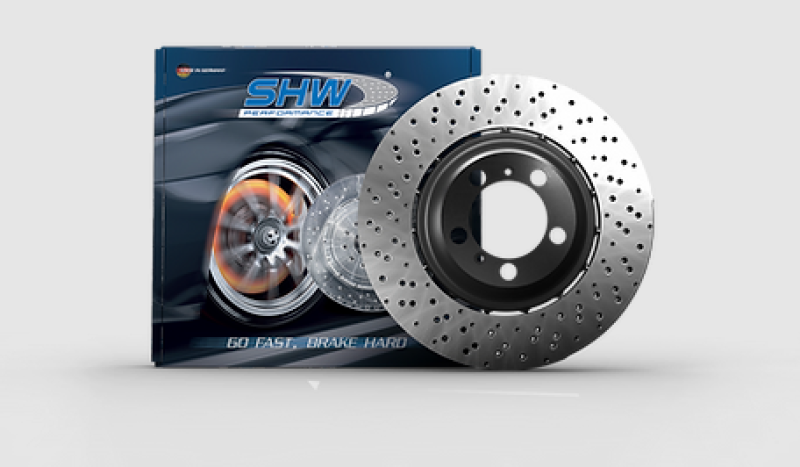 SHW 01-05 BMW 330i 3.0L Right Front Cross-Drilled Lightweight Brake Rotor - BFR48721
