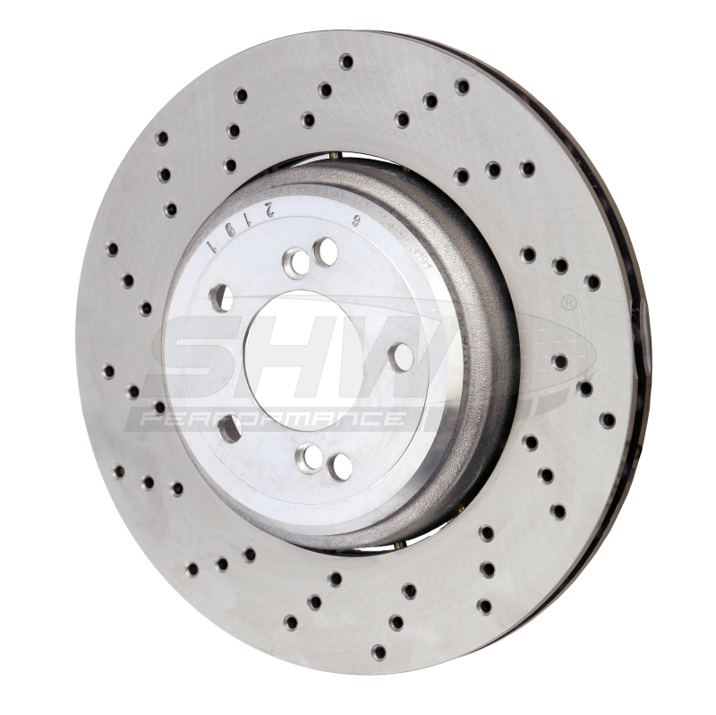 SHW 08-13 BMW M3 4.0L Left Rear Cross-Drilled Lightweight Brake Rotor - BRL42853