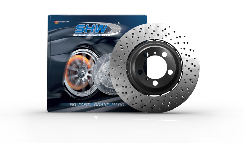 SHW 15-19 Ford Mustang Shelby GT350 5.2L (Up to 2/4/2019) Left Front Cross-Drilled LW Brake Rotor - FFL43125