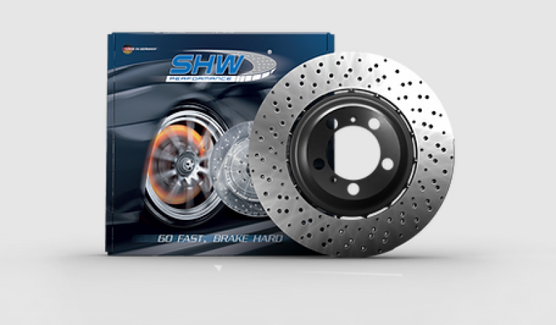 SHW 96-98 Porsche 911 Carrera 4S 3.6L Left Front Cross-Drilled Lightweight Brake Rotor - PFL44510