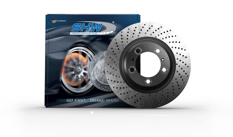 SHW 09-13 Porsche 911 Turbo w/Center Lock Whl w/o Ceramic Brake Right Rear Drilled-Dimpled MB Rotor - PRR39970
