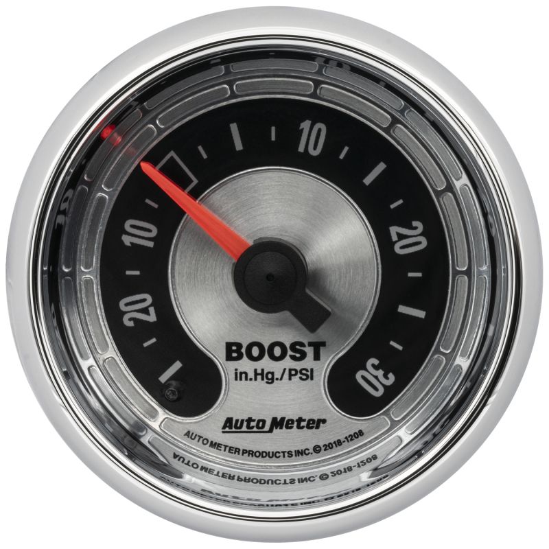 Autometer American Muscle 2-1/16in Full Sweep Mechanical 30 In Hg Vac/30PSI Boost Vacuum Gauge - 1208