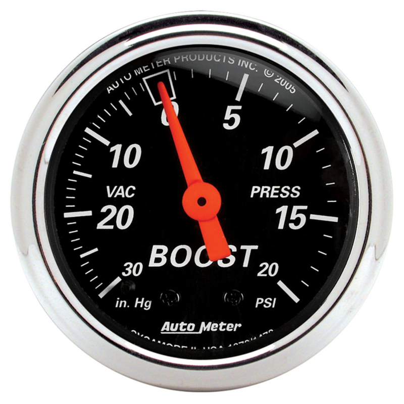 Autometer Designer 2-1/16in Mechanical 30 In Hg-Vac / 20 PSI Vacuum/Boost Gauge - 1471