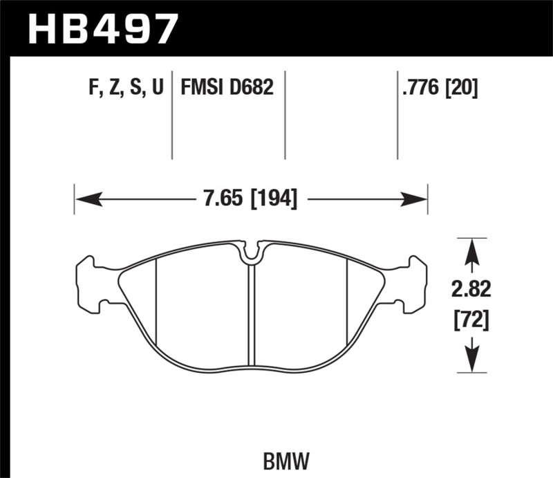 Hawk 95-01 BMW 750iL 5.4L Base Front ER-1 Brake Pads - HB497D.776