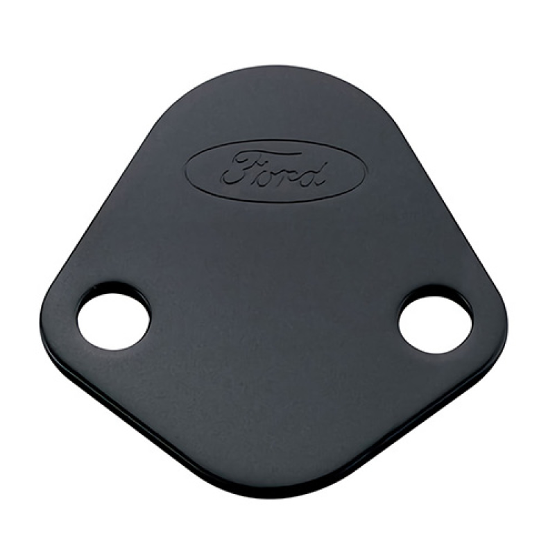 Ford Racing Fuel Pump Block Off Plate - Black Crinkle Finish w/ Ford Oval - 302-291