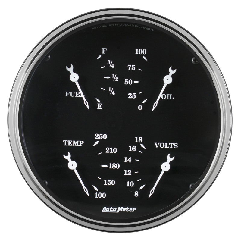 Auto Meter Gauge Quad 5in 240E-33F Elec Old Tyme Black - 1710