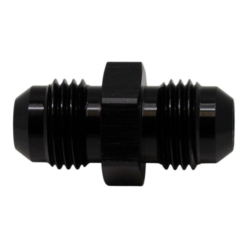 DeatschWerks 6AN Male Flare to 6AN Male Flare Coupler - Anodized Matte Black - 6-02-0202-B