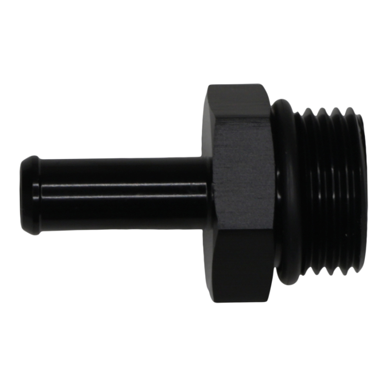 DeatschWerks 10AN ORB Male to 3/8in Male Barb Fitting - Anodized Matte Black - 6-02-0514-B
