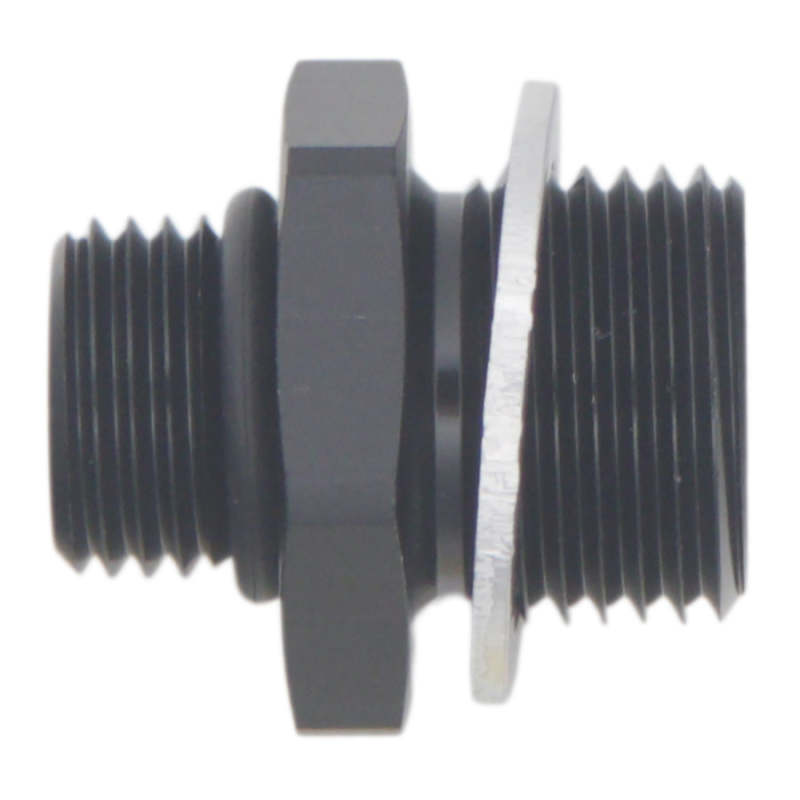 DeatschWerks 6AN ORB Male to M18 X 1.5 Metric Male (Incl O-Ring and Washer) - Anodized Matte Black - 6-02-0606-B