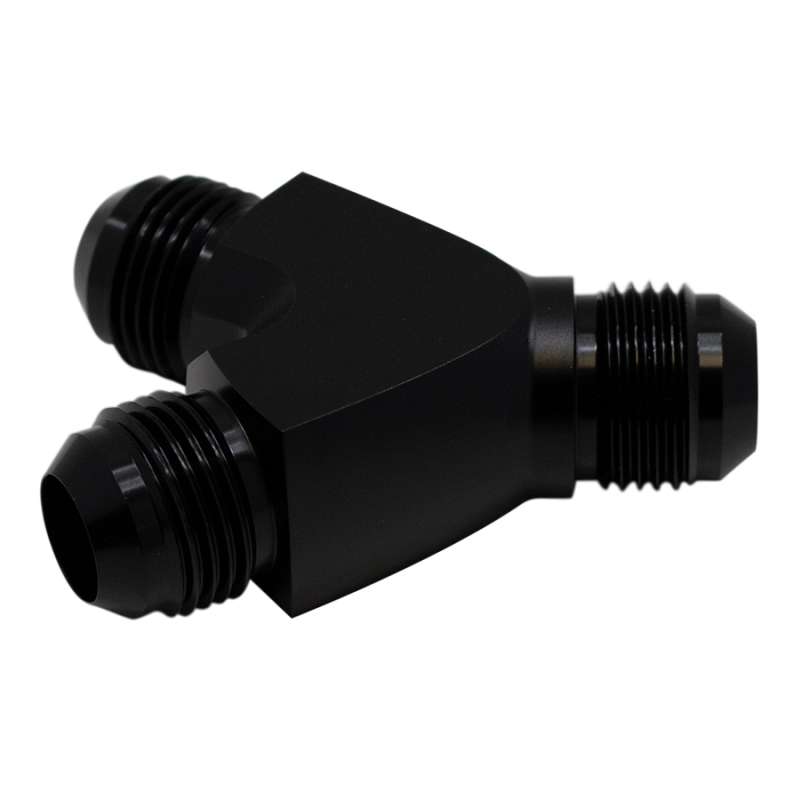 DeatschWerks 10AN Male Flare to 10AN Male Flare to 10AN Male Flare Y Fitting - Anodized Matte Black - 6-02-0707-B