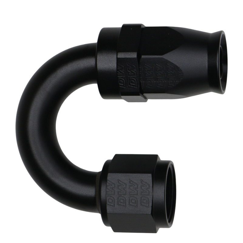 DeatschWerks 10AN Female Flare Swivel 180-Degree Hose End PTFE - Anodized Matte Black - 6-02-0885-B