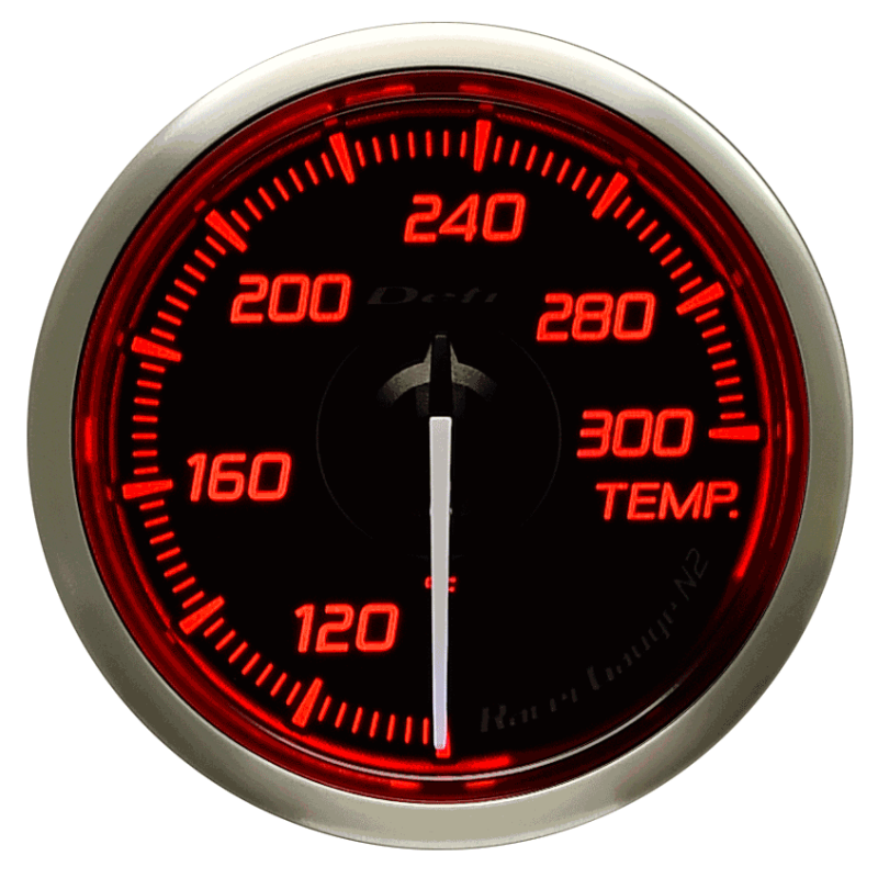 DEFI Racer Temp Gauge N2 52mm (US) Red - DF16302
