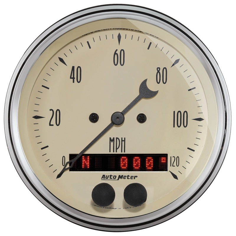 Autometer 3-3/8in Antique Beige 120 MPH GPS Speedometer Gauge - 1849