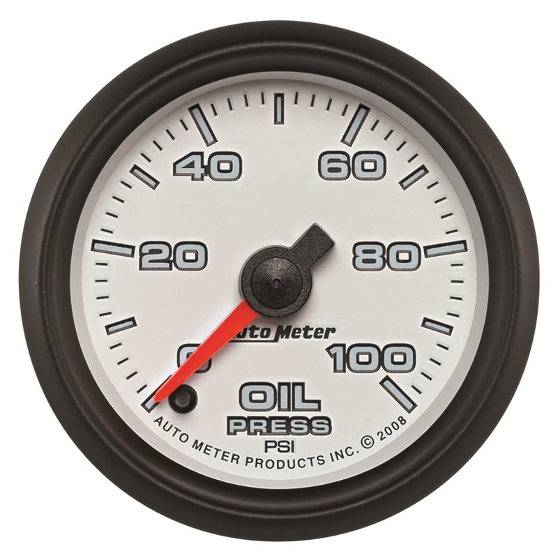 Autometer Pro-Cycle Gauge Oil Pressure 2 1/16in 100psi Digital Stepper Motor White - 19552