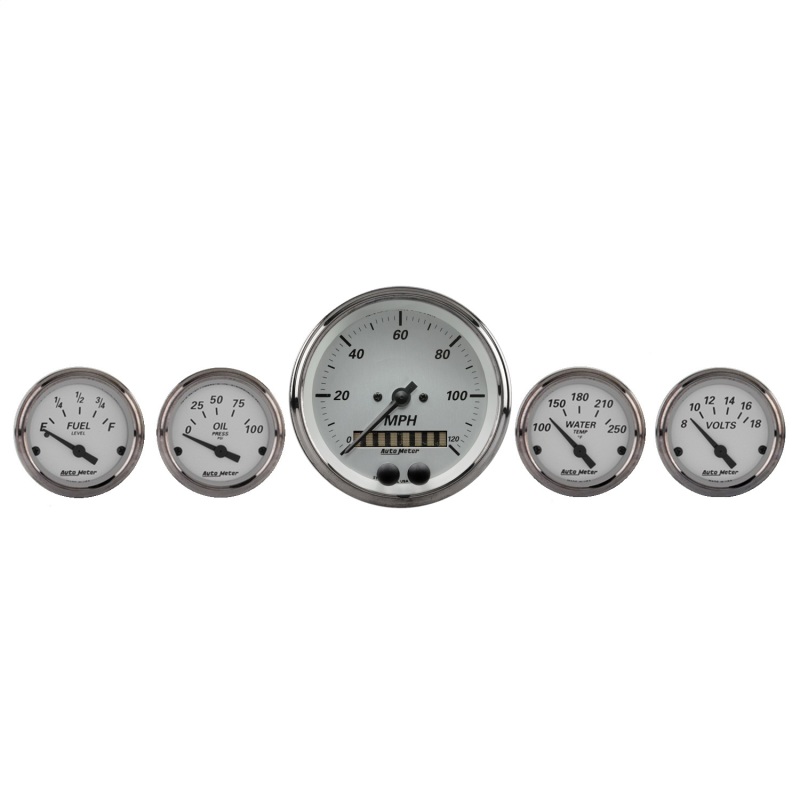 AutoMeter American Platinum 5PC. (3-3/8in. & 2-1/16in.) GPS Speedometer Gauge Kit - 1950