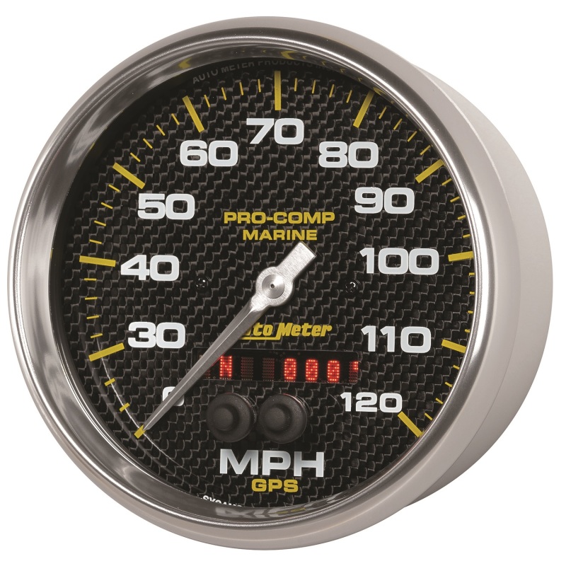 Autometer Marine Carbon Fiber 5in 120mph GPS Speedometer - 200646-40