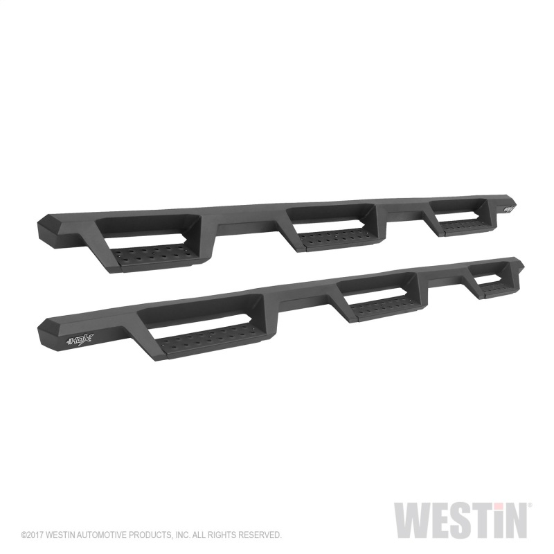 Westin 14-18 Chevrolet Silverado 1500 DC 6.5ft Bed HDX Drop W2W Nerf Step Bars - Tex. Blk - 56-534595