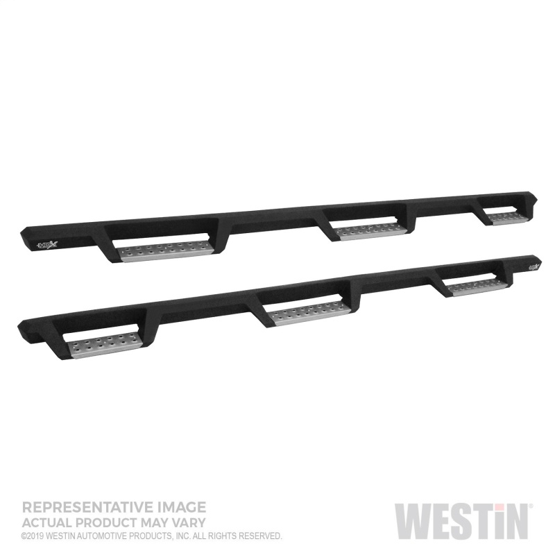 Westin 19-22 Chevrolet Silverado 1500 DC 6.5ft Bed HDX Stainless Drop W2W Nerf Step Bars - Tex. Blk - 56-5347152