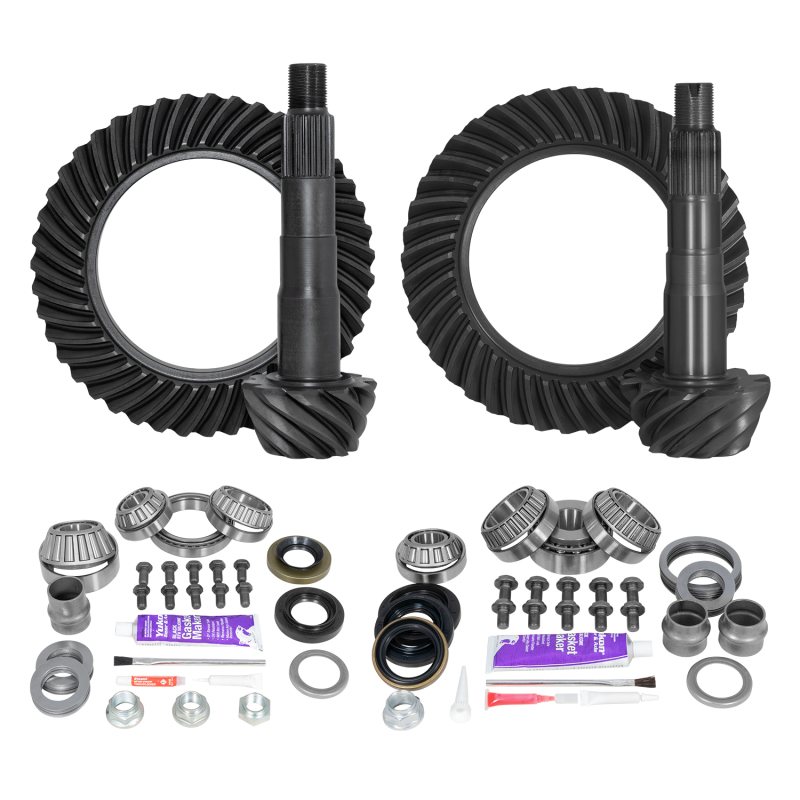 Yukon Gear Ring & Pinion Gear Kit Package Front & Rear with Install Kits - Toyota 8in/8inIFS - YGKT006-456-3