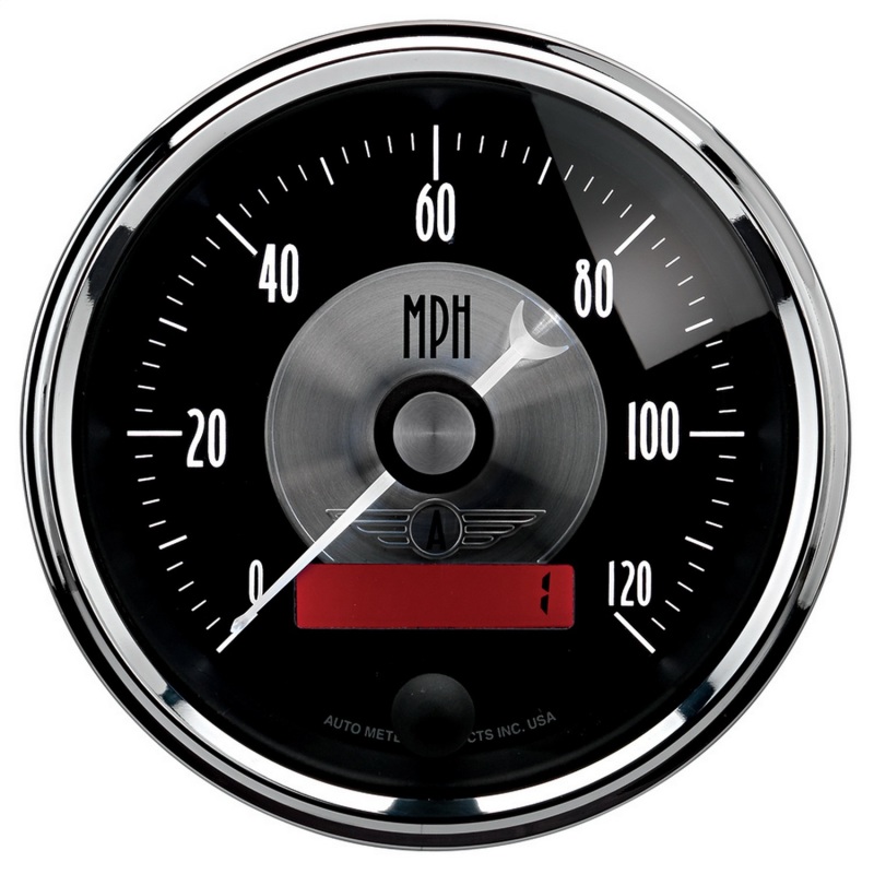 Autometer Prestige Series Black 3-3/8in 120mph Electric Programmable Speedometer w/LCD Odometer - 2086