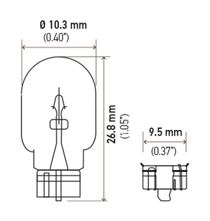 Hella Bulb 194 12V 4W W2.1x9.5d T3.25 - 194