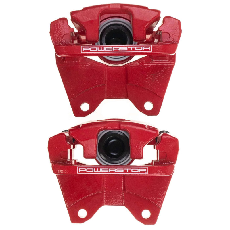 Power Stop 07-18 Jeep Wrangler JK Rear Red Caliper Pair w/Bracket - S5046EB