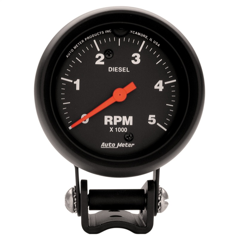 Autometer Z-Series 2-5/8in 5K RPM Diesel Pedestal Tachometer Gauge - 2888