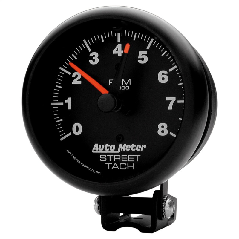 Autometer Z-Series 3-3/4in 8K RPM Pedestal w/ Red Line Tachometer Gauge - 2894