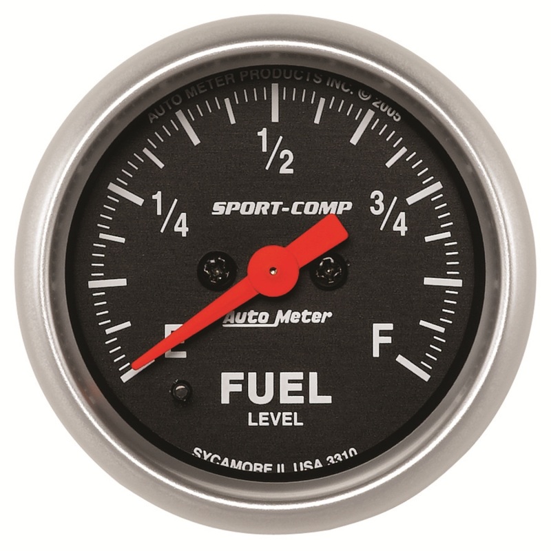 Autometer Sport Comp 52mm Full Sweep Electronic Fuel Level Programmable Empty-Full Range Gauge - 3310