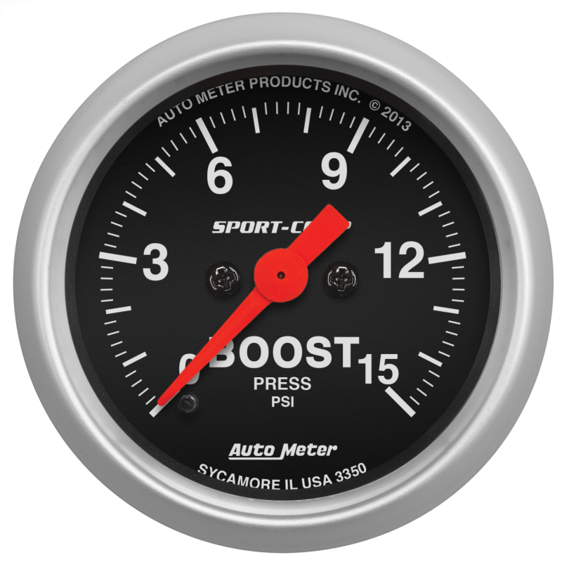 Autometer 2-1/16in 15PSI Boost Digital Stepper Motor Sport-Comp Gauge - 3350