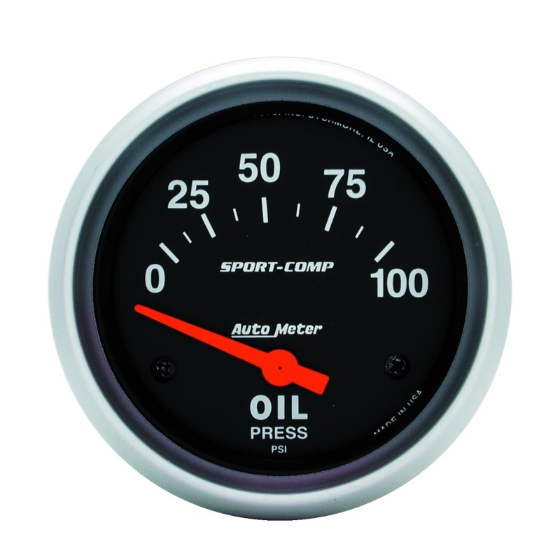 Autometer Sport-Comp 66.7mm 0-100 PSI Short Sweep Electronic Oil Pressure Gauge - 3522
