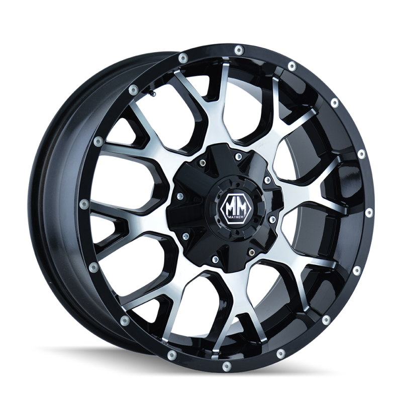 Mayhem 8015 Warrior 18x9 / 6x135 BP / 18mm Offset / 106mm Hub Black/Machined Face Wheel - 8015-8937B18