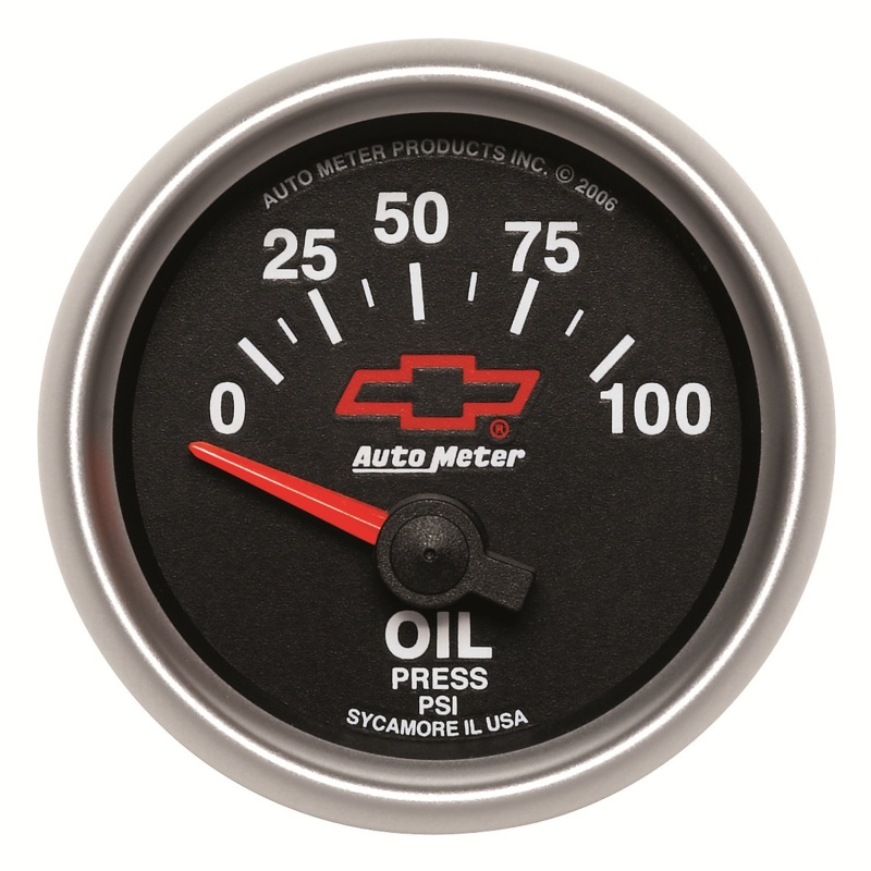 Autometer Oil Pressure 2-1/16, 0-100 PSI - Red Bowtie - 3627-00406