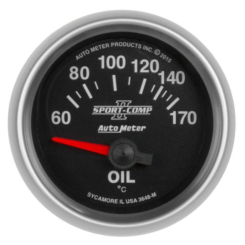 Autometer Sport-Comp II Gauge Oil Temp 2 1/16in 60-170f Electric Sport-Comp II - 3648-M