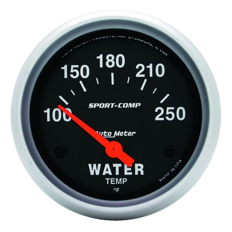 Autometer Sport-Comp 66.7mm 100-250 Deg F Short Sweep Electronic Water Temperature Gauge - 3531