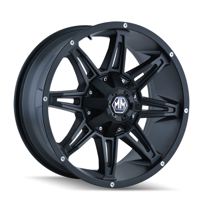 Mayhem 8090 Rampage 20x9 / 6x135 BP / 0mm Offset / 106mm Hub Matte Black Wheel - 8090-2937MB