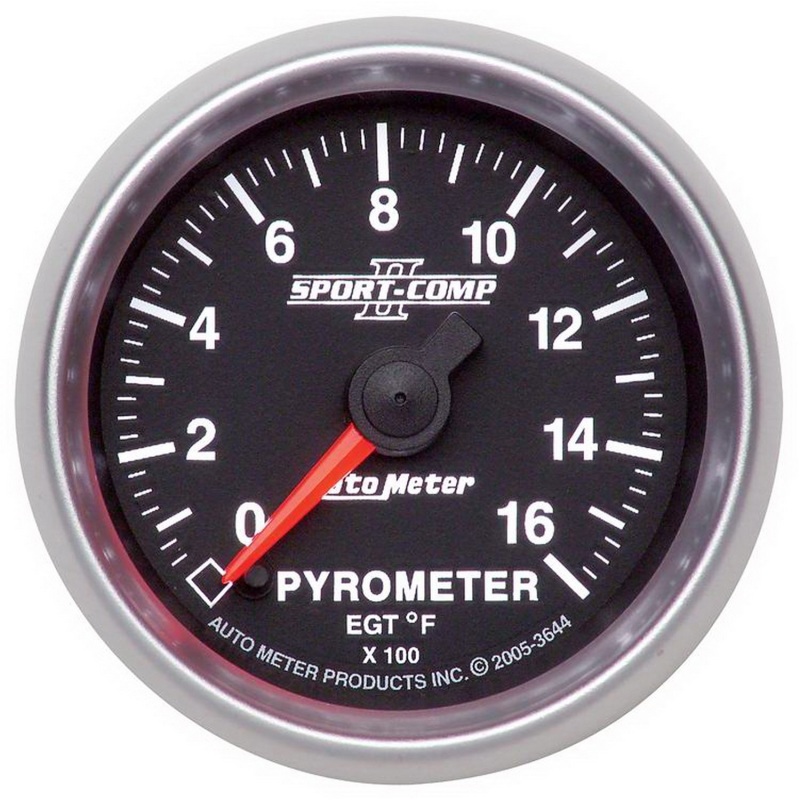 Autometer Sport-Comp II Full Sweep Electronic 52mm 0-1600 degree F Pyrometer Gauge - 3644