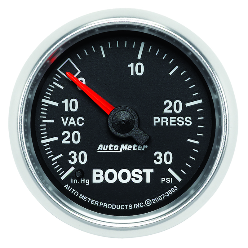 Autometer GS 52mm 30 In Hg.-Vac/30 PSI Mechanical Vacuum/Boost Gauge - 3803