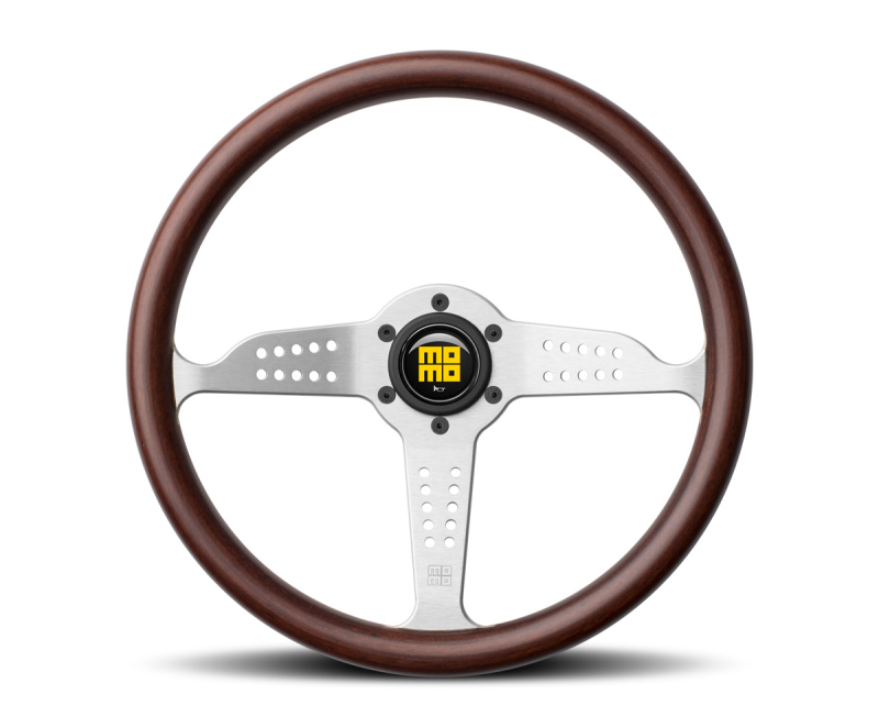 Momo Grand Prix Steering Wheel 350 mm - Mahogany Wood/Brshd Spokes - GRA35WD0B